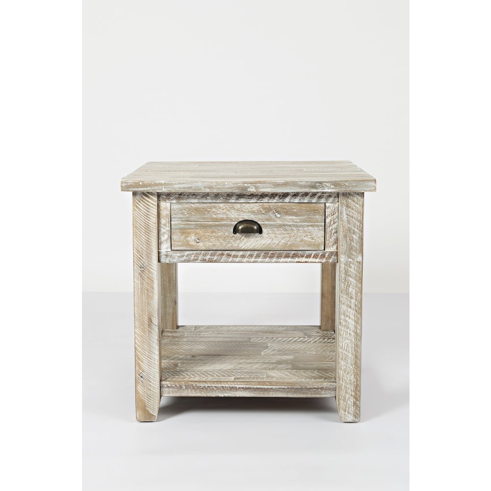Artisan's Craft Rustic Farmhouse Distressed Solid Wood End Table. Picture 1