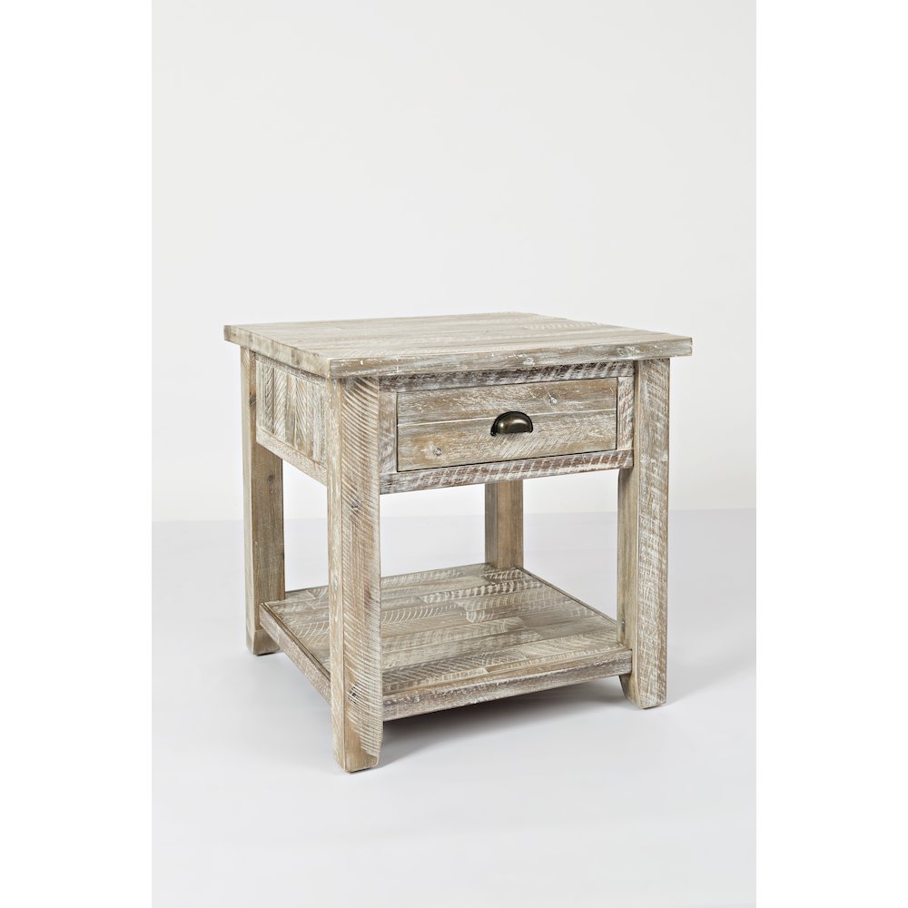 Artisan's Craft Rustic Farmhouse Distressed Solid Wood End Table. Picture 3