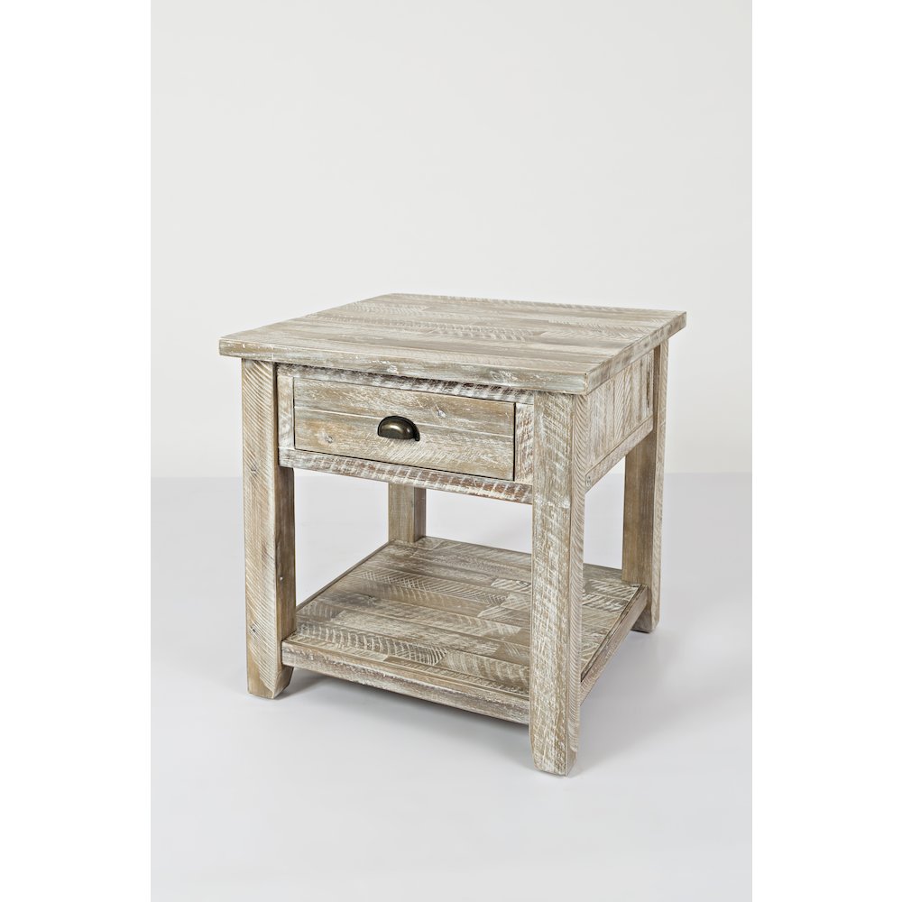Artisan's Craft Rustic Farmhouse Distressed Solid Wood End Table. Picture 2