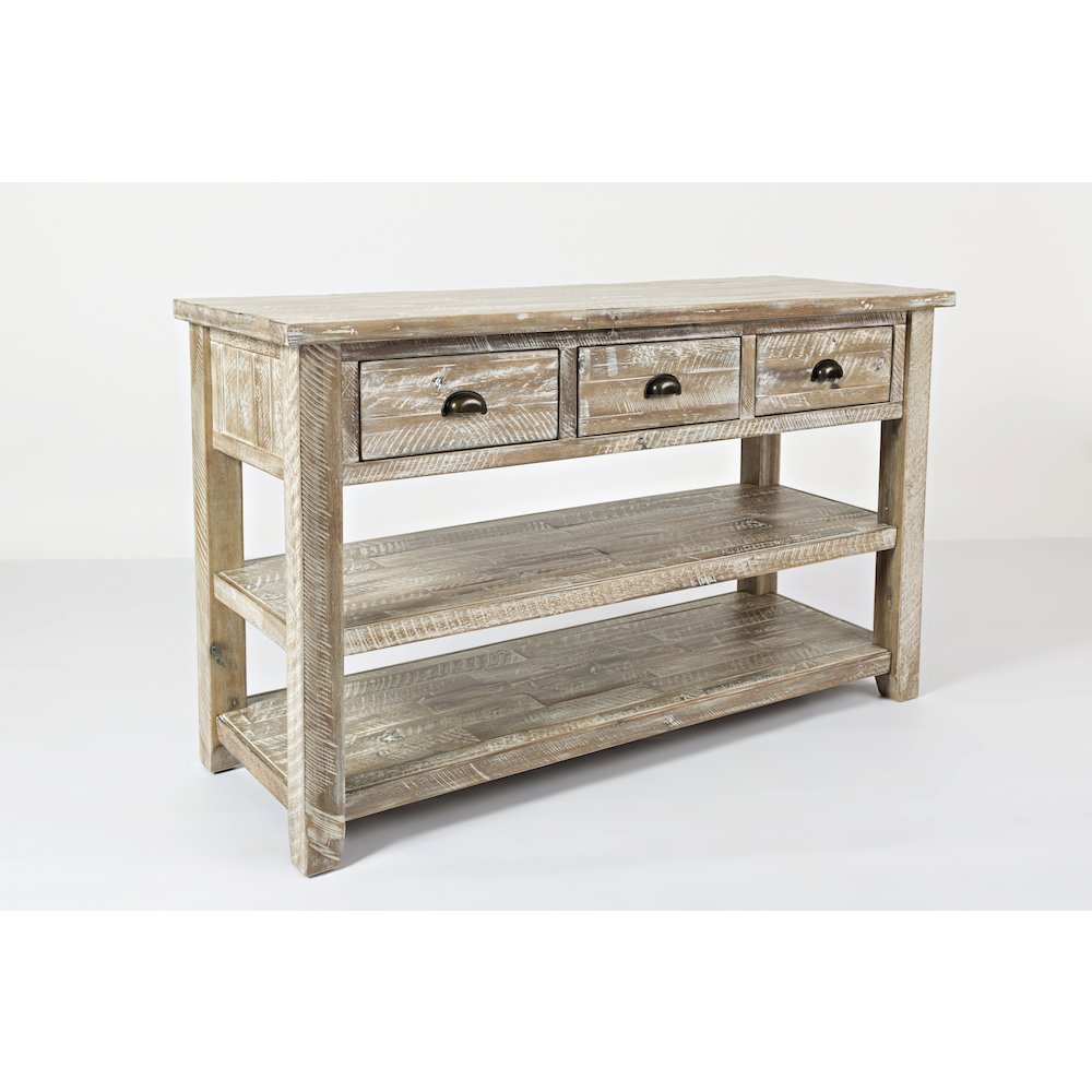 Artisan's Craft Rustic Farmhouse Distressed Solid Wood 50" Sofa Table. Picture 3