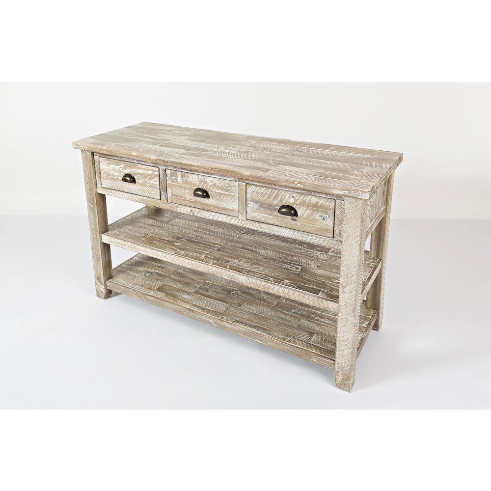 Artisan's Craft Rustic Farmhouse Distressed Solid Wood 50" Sofa Table. Picture 2