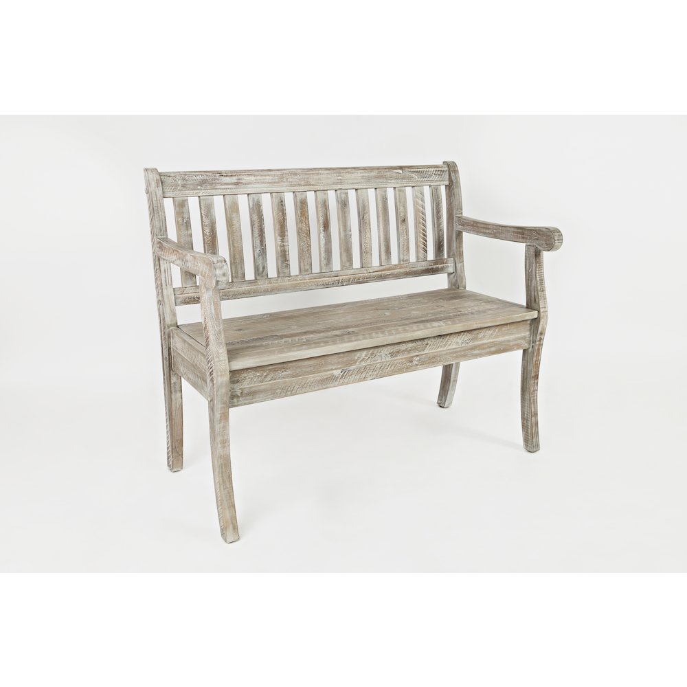 Artisan's Craft 42" Rustic Farmhouse Distressed Solid Wood Storage Bench. Picture 3