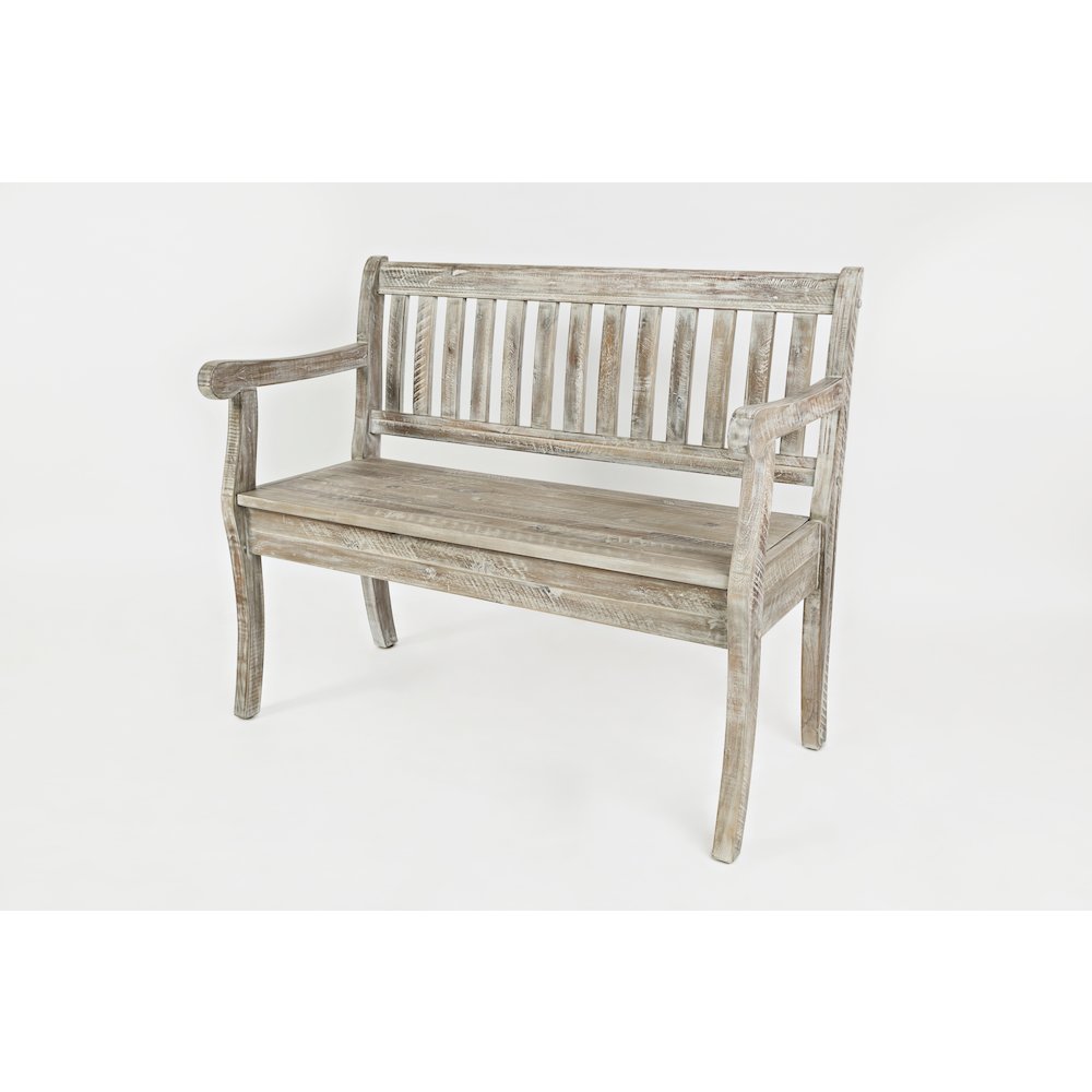 Artisan's Craft 42" Rustic Farmhouse Distressed Solid Wood Storage Bench. Picture 2