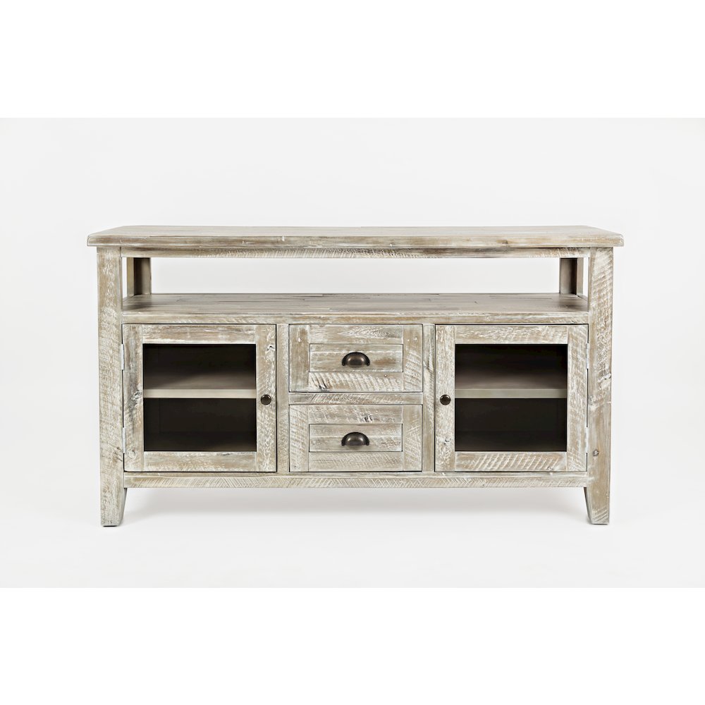 70" Rustic Farmhouse Solid Wood Distressed Media Console TV Stand. Picture 1