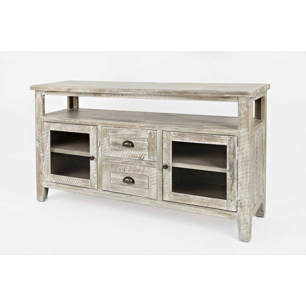 70" Rustic Farmhouse Solid Wood Distressed Media Console TV Stand. Picture 2