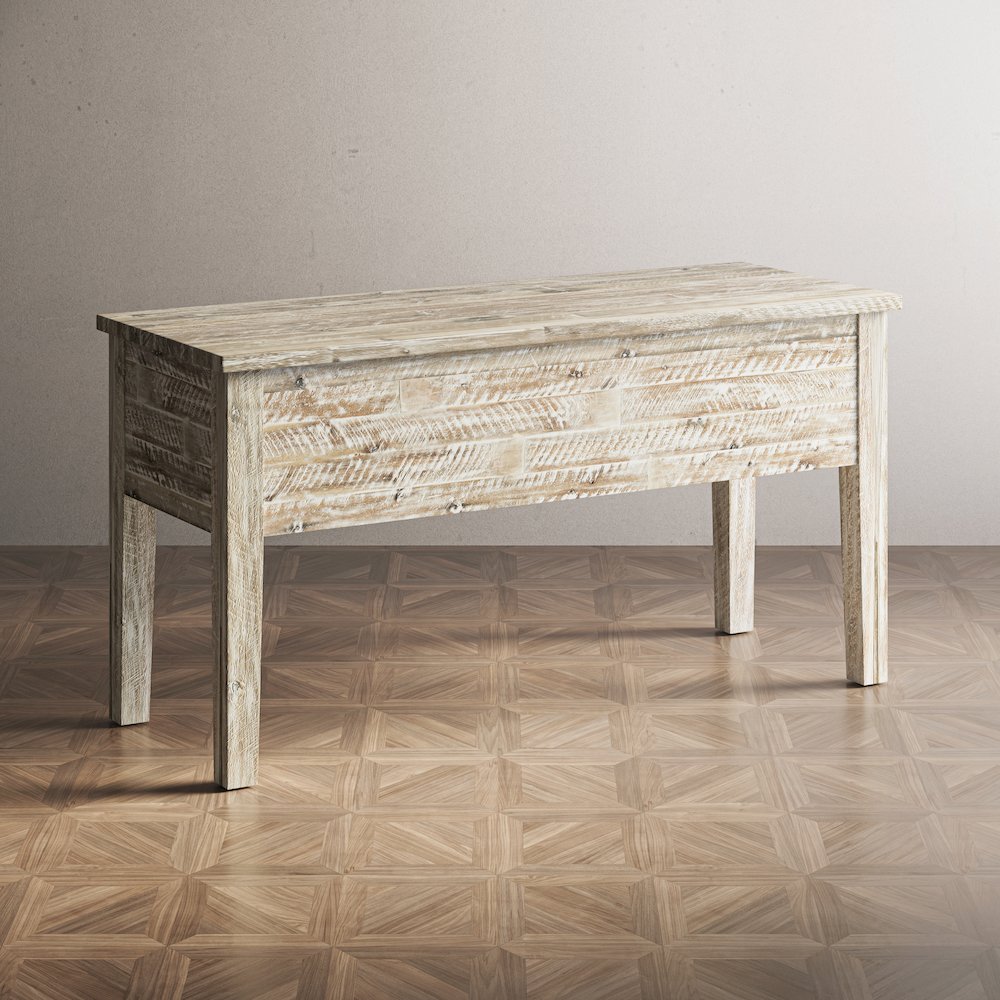 Artisan's Craft Rustic Farmhouse Distressed Solid Wood 5-Drawer Desk. Picture 13