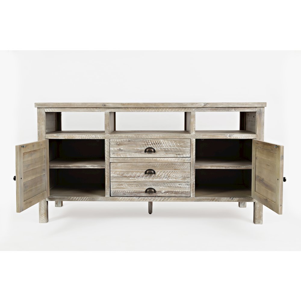 60" Rustic Farmhouse Solid Wood Distressed Media Console TV Stand. Picture 6