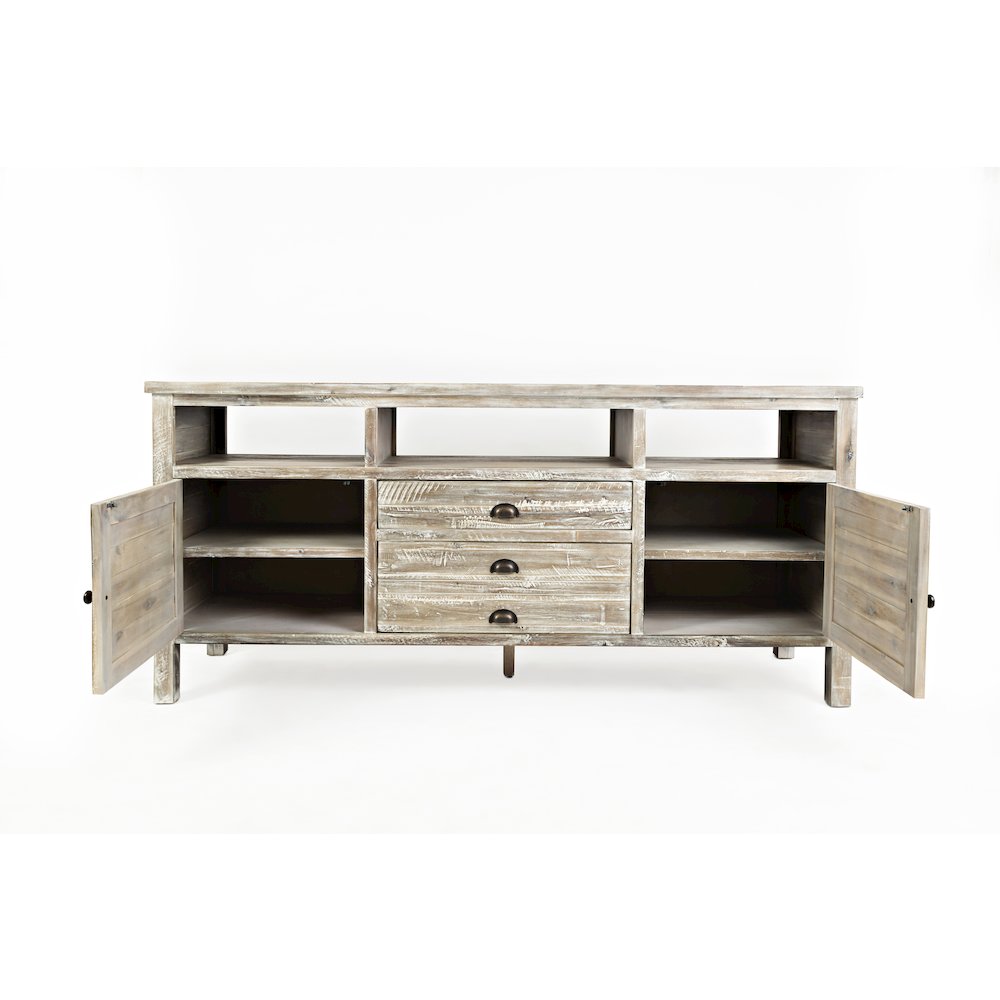 Artisan's Craft Rustic Farmhouse Distressed Acacia Media Console 70". Picture 6