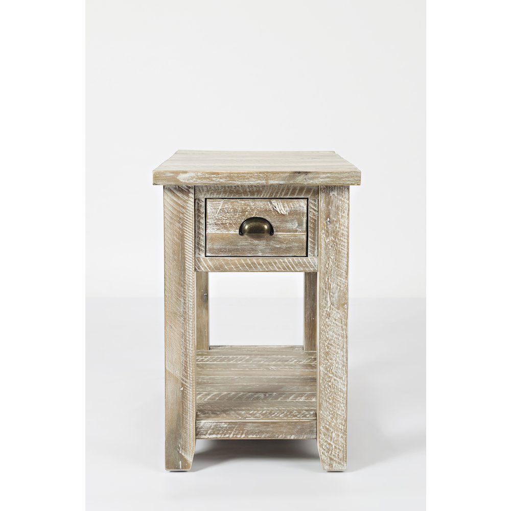 Artisan's Craft Rustic Farmhouse Distressed Solid Wood Chairside Table. Picture 1