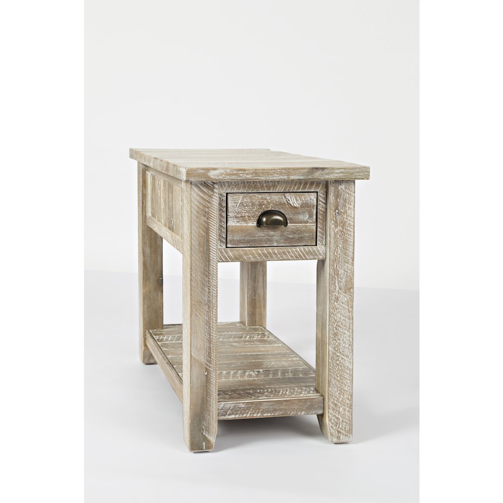 Artisan's Craft Rustic Farmhouse Distressed Solid Wood Chairside Table. Picture 3
