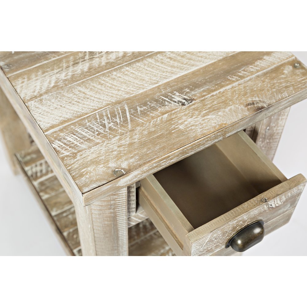 Artisan's Craft Rustic Farmhouse Distressed Solid Wood Chairside Table. Picture 4