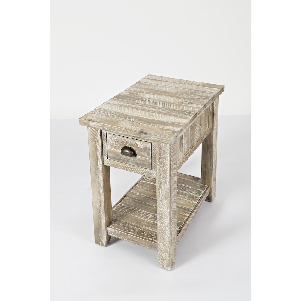 Artisan's Craft Rustic Farmhouse Distressed Solid Wood Chairside Table. Picture 2