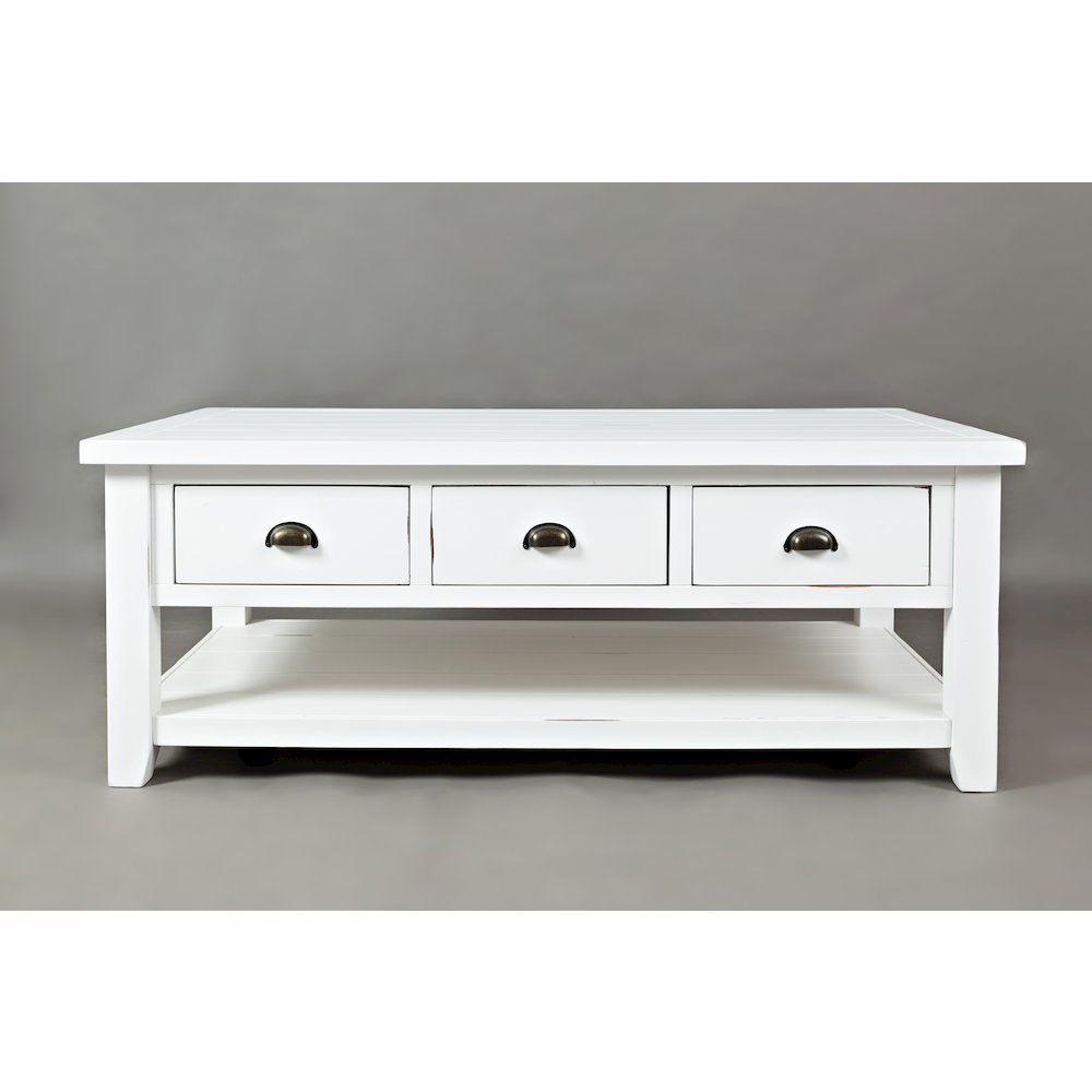 Artisan's Craft Rustic Farmhouse Distressed Solid Wood Coffee Table. Picture 1