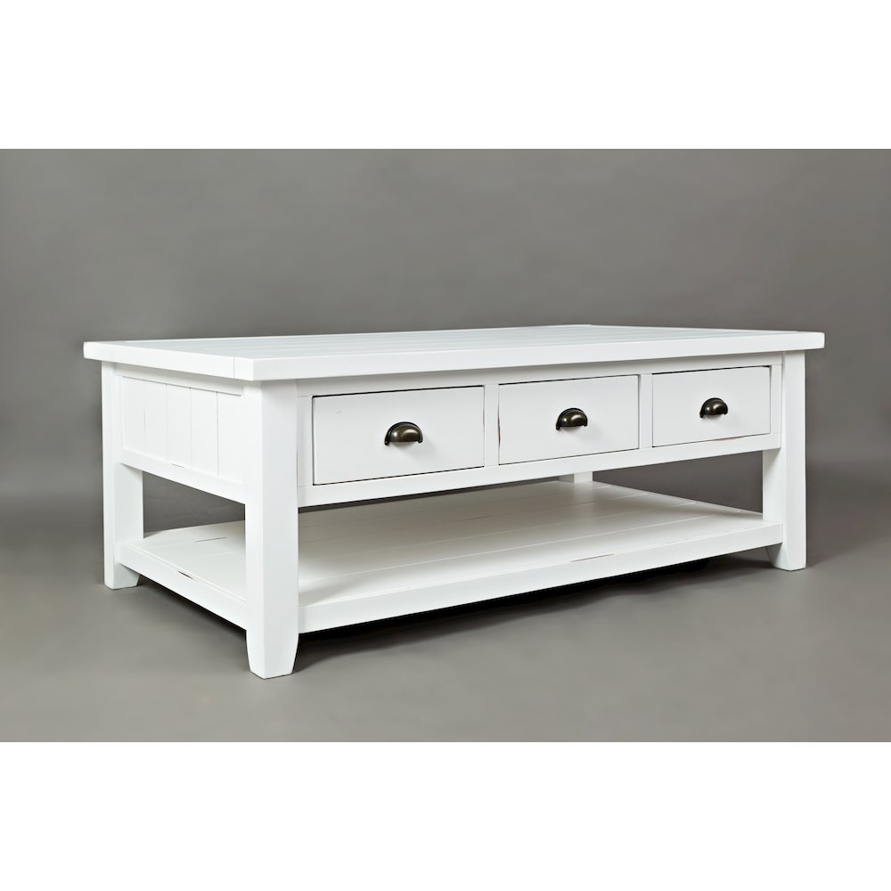 Artisan's Craft Rustic Farmhouse Distressed Solid Wood Coffee Table. Picture 3