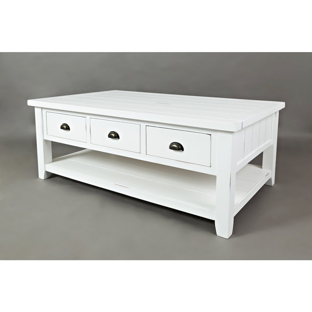 Artisan's Craft Rustic Farmhouse Distressed Solid Wood Coffee Table. Picture 2