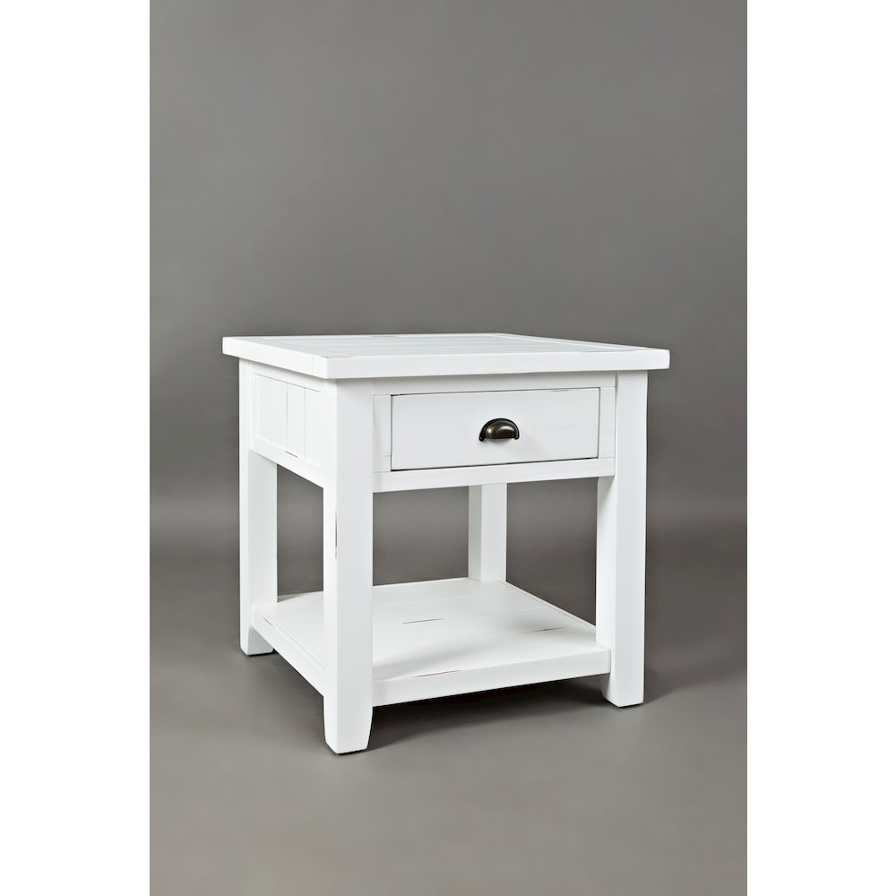 Artisan's Craft Rustic Farmhouse Distressed Acacia End Table. Picture 3