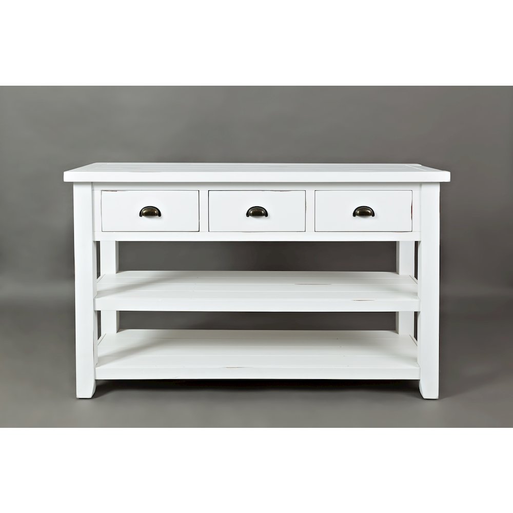 Artisan's Craft Rustic Farmhouse Distressed Solid Wood 50" Sofa Table. Picture 1