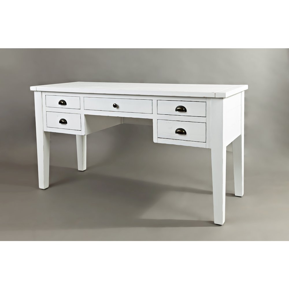 Artisan's Craft Rustic Farmhouse Distressed Solid Wood 5-Drawer Desk. Picture 2