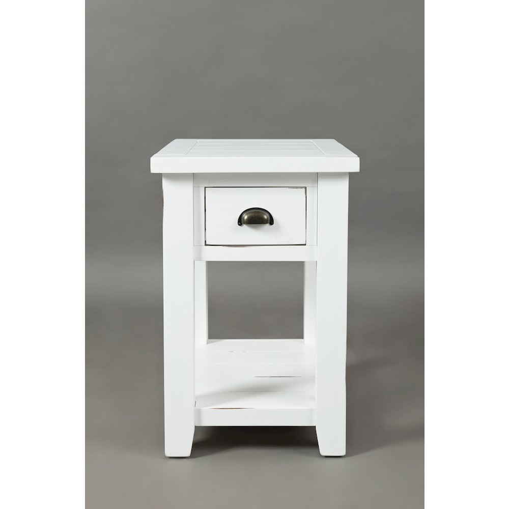 Artisan's Craft Rustic Farmhouse Distressed Solid Wood Chairside Table. Picture 1