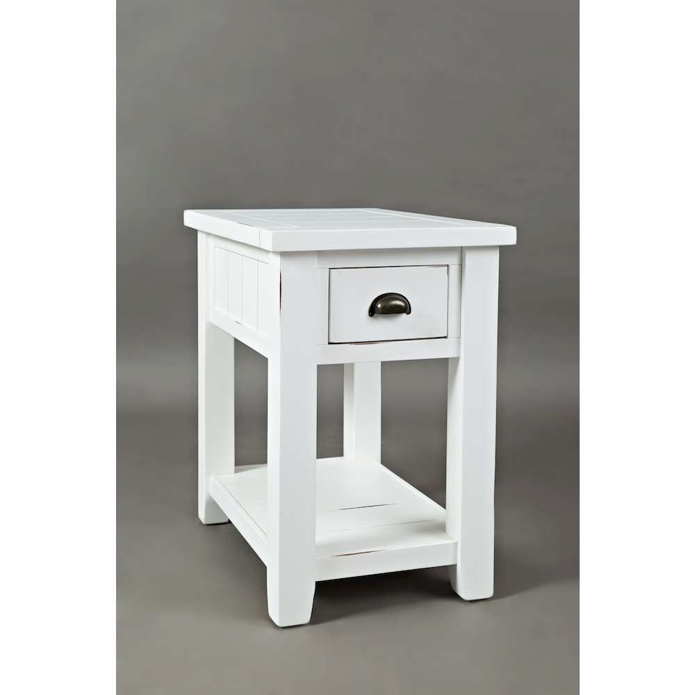 Artisan's Craft Rustic Farmhouse Distressed Solid Wood Chairside Table. Picture 3