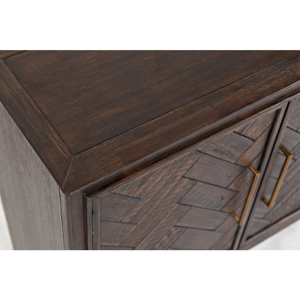 Gramercy Mid-Century Modern Chevron Two Door 40" Accent Chest. Picture 5
