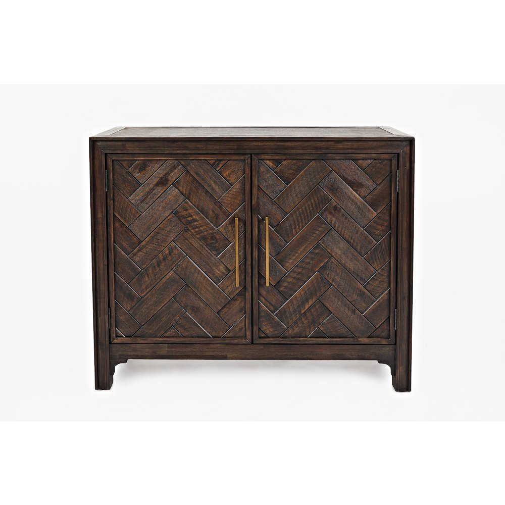 Gramercy Mid-Century Modern Chevron Two Door 40" Accent Chest. Picture 1