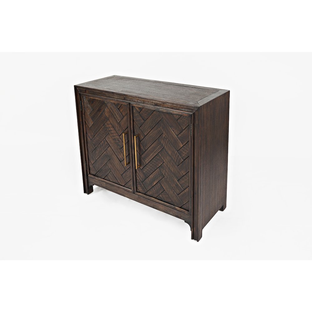 Gramercy Mid-Century Modern Chevron Two Door 40" Accent Chest. Picture 4