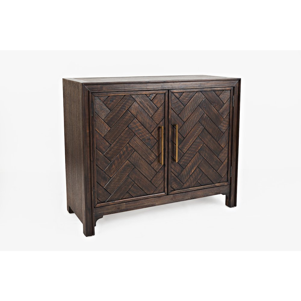 Gramercy Mid-Century Modern Chevron Two Door 40" Accent Chest. Picture 3