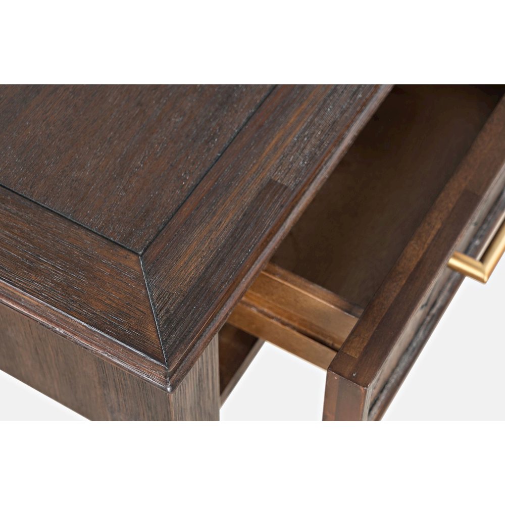 Gramercy Mid-Century Modern Chevron Three Drawer USB Charging Desk. Picture 4
