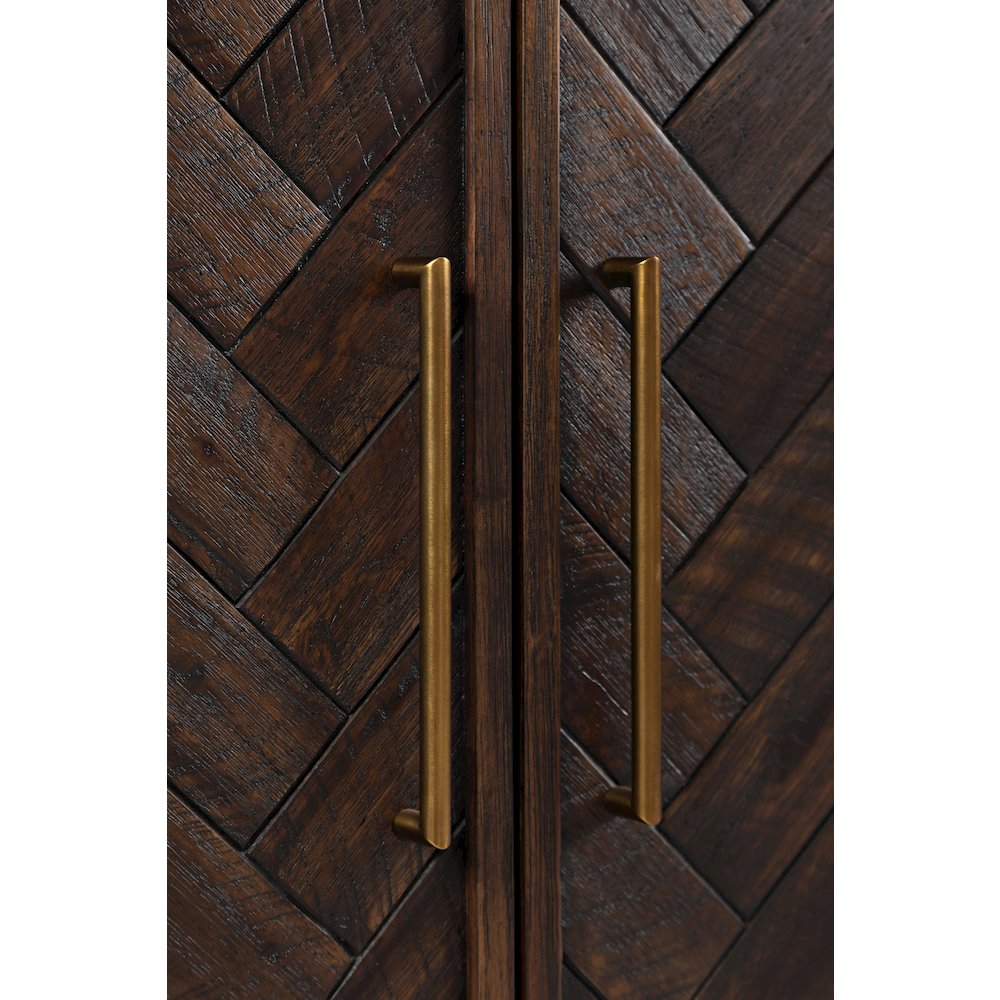 Gramercy Mid-Century Modern Chevron Three Door 60" Accent Cabinet. Picture 5