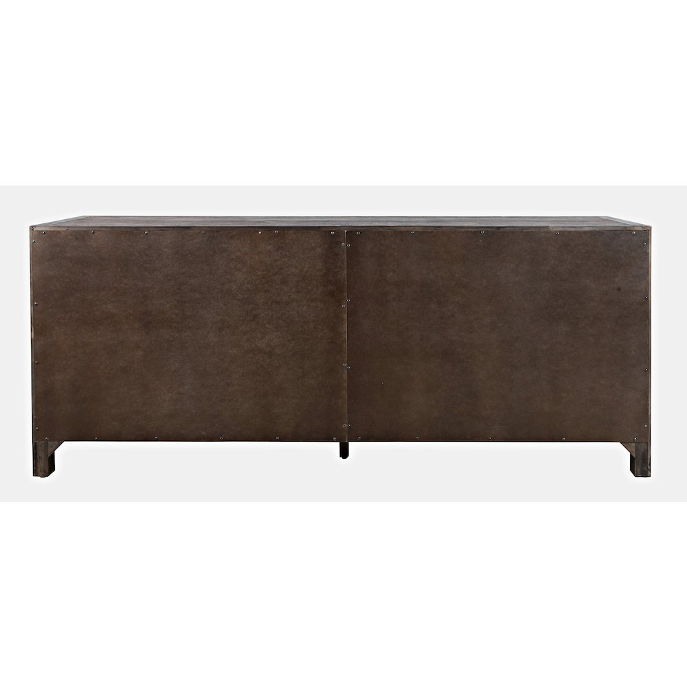 Gramercy Mid-Century Modern Chevron Four Door 79" Accent Cabinet. Picture 8