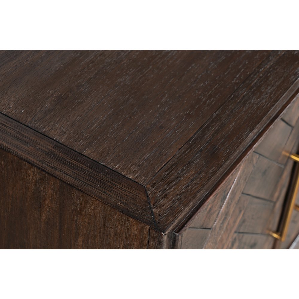 Gramercy Mid-Century Modern Chevron Four Door 79" Accent Cabinet. Picture 4