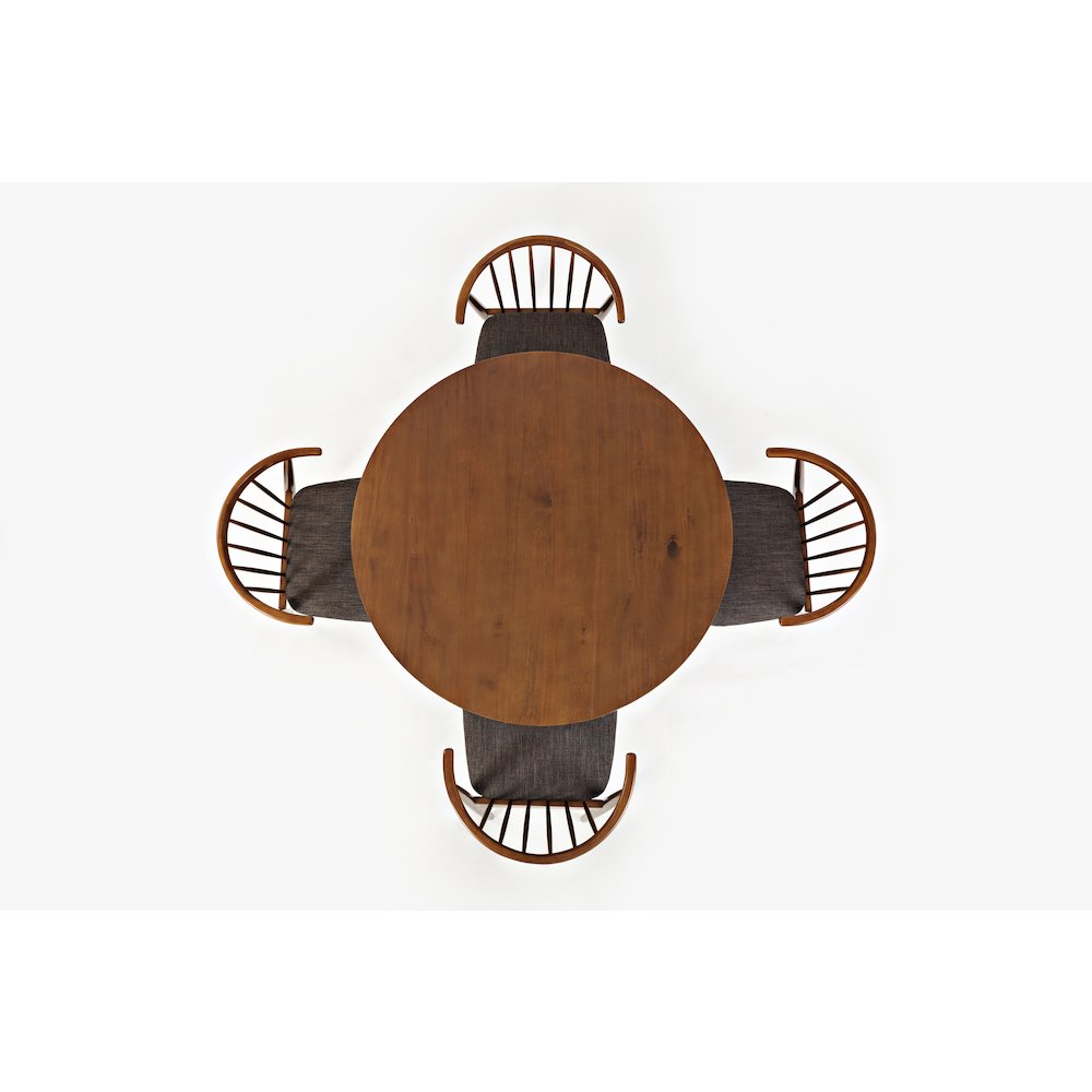 Copenhagen 44" Round Mid-Century Modern Five-Piece Dining Set. Picture 6