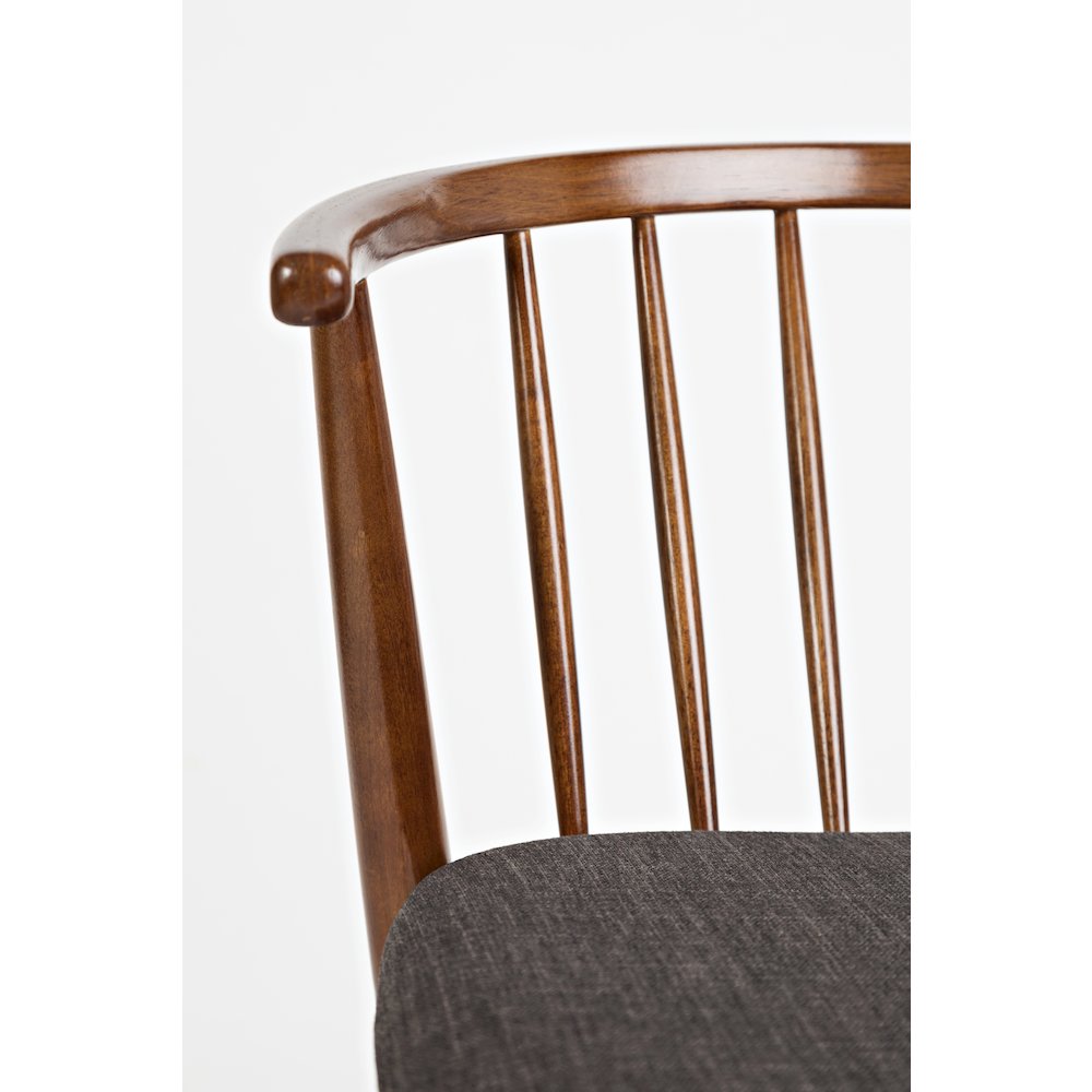 Denmark Upholstered Mid-Century Modern Curved Back Side Chair (Set of 2). Picture 5