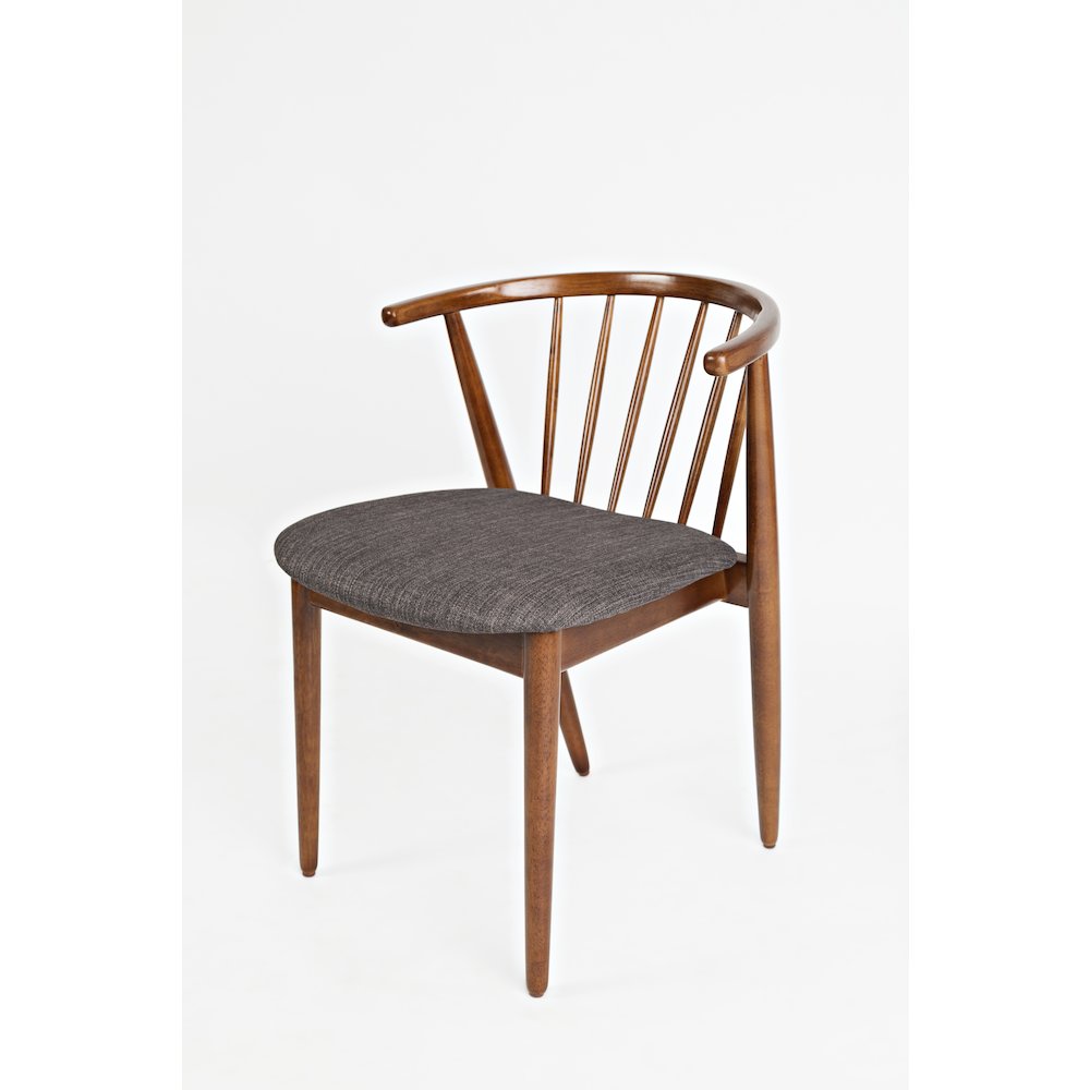 Denmark Upholstered Mid-Century Modern Curved Back Side Chair (Set of 2). Picture 2