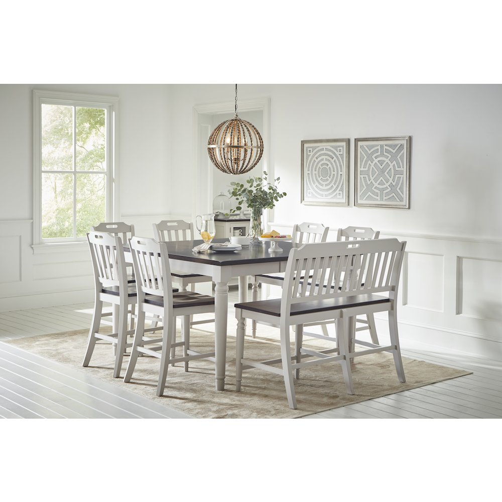 Orchard Park Farmhouse Solid Rubberwood Square Counter Height Table. Picture 5