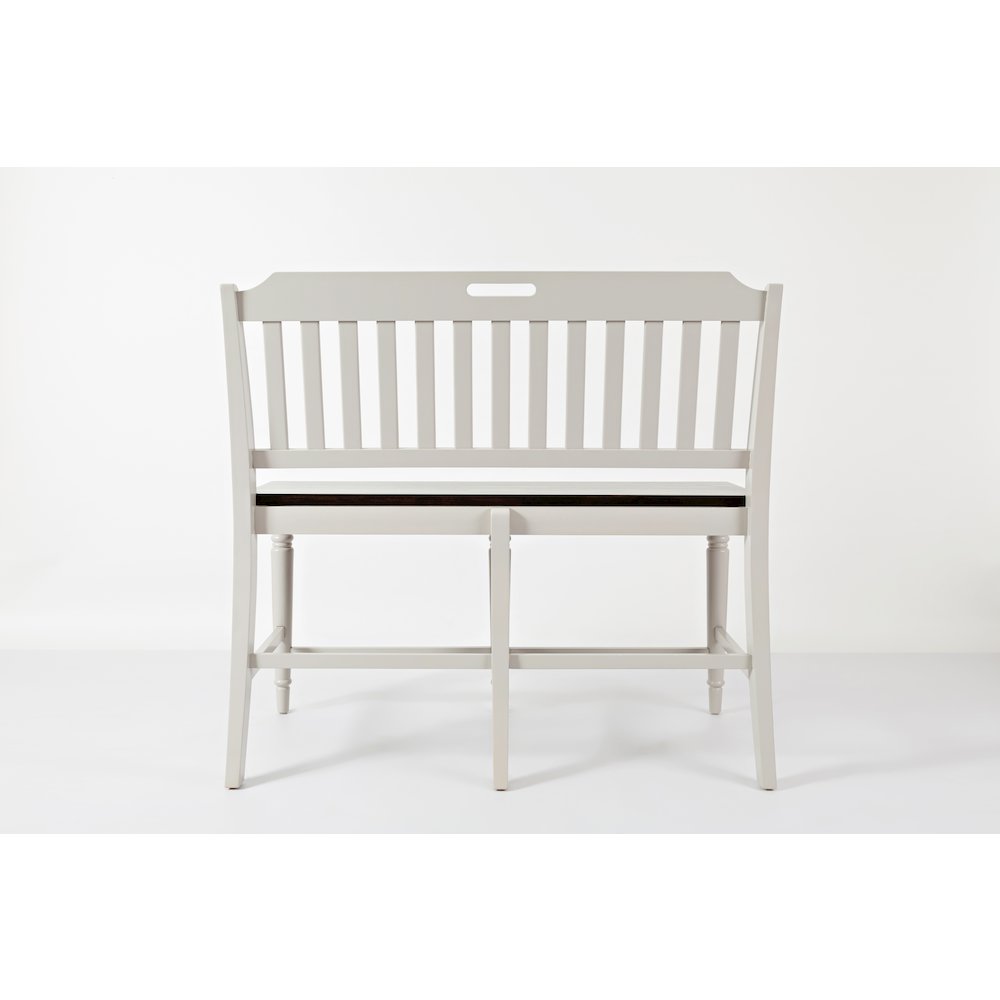 Orchard Park Farmhouse Solid Rubberwood 48" Slatback Counter Height Bench. Picture 6