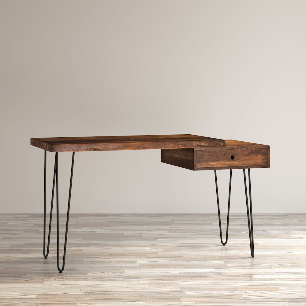 Nature's Edge Solid Acacia Desk with Drawer. Picture 2