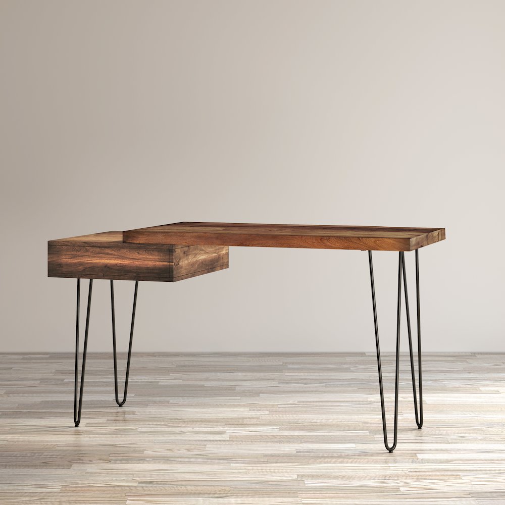 Nature's Edge Solid Acacia Desk with Drawer. Picture 7
