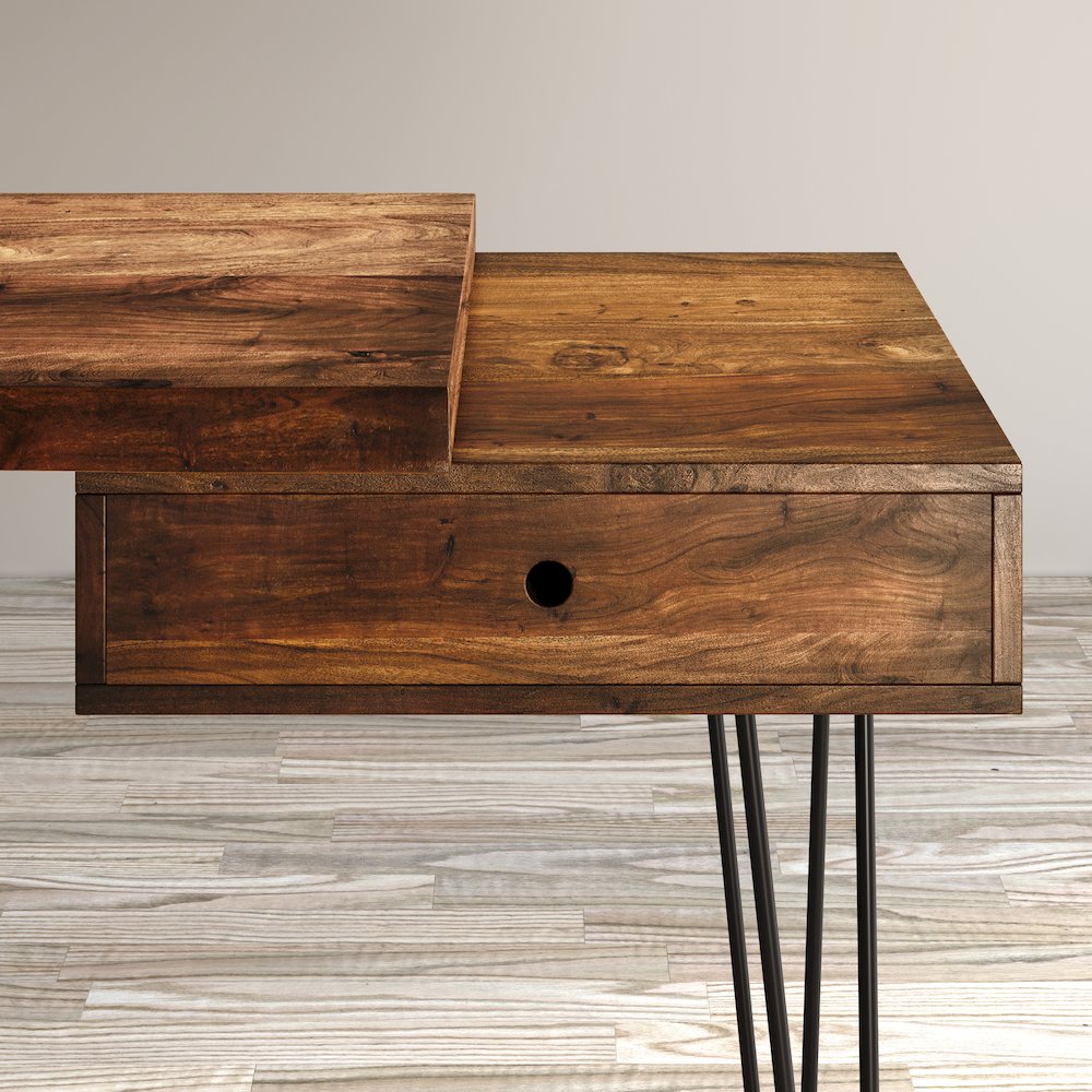 Nature's Edge Solid Acacia Desk with Drawer. Picture 12