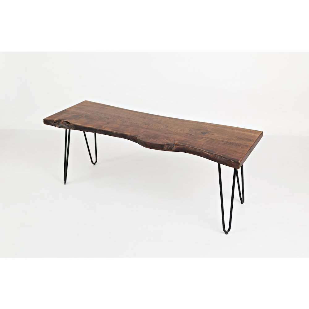 Nature's Edge 48'' Modern Solid Wood Live Edge Bench. Picture 2