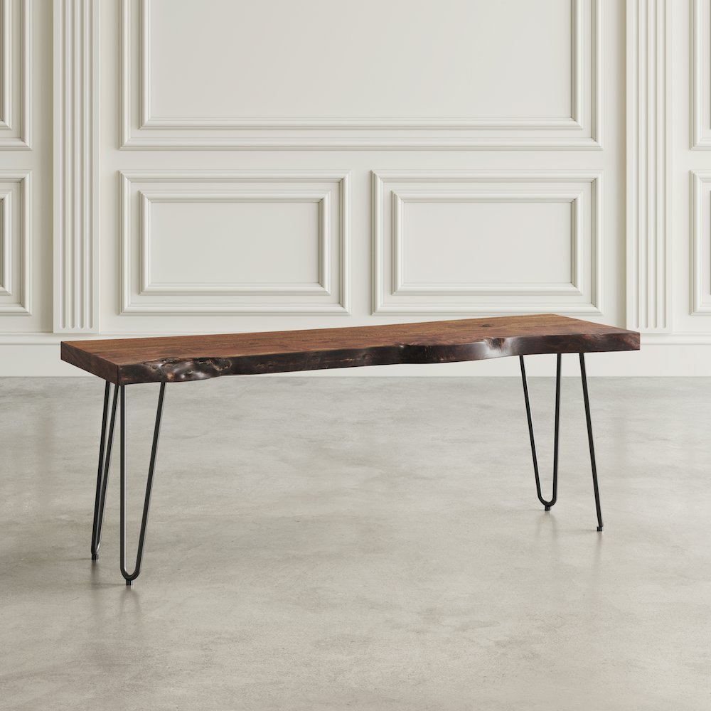 Nature's Edge 48'' Modern Solid Wood Live Edge Bench. Picture 10