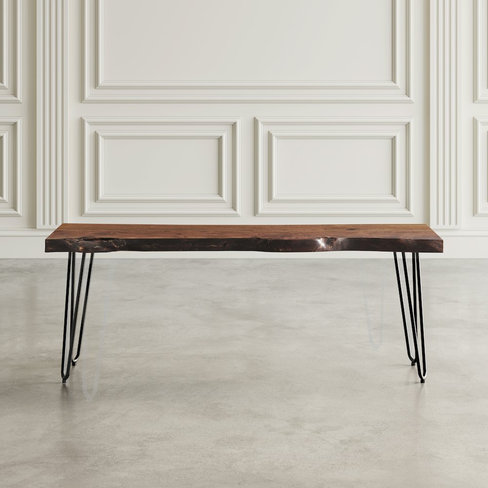 Nature's Edge 48'' Modern Solid Wood Live Edge Bench. Picture 9