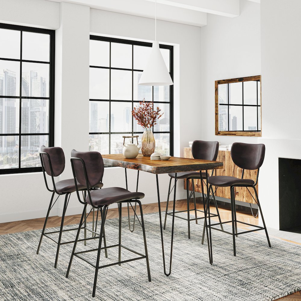 Solid Acacia Five Piece Counter Height Dining Set. Picture 9