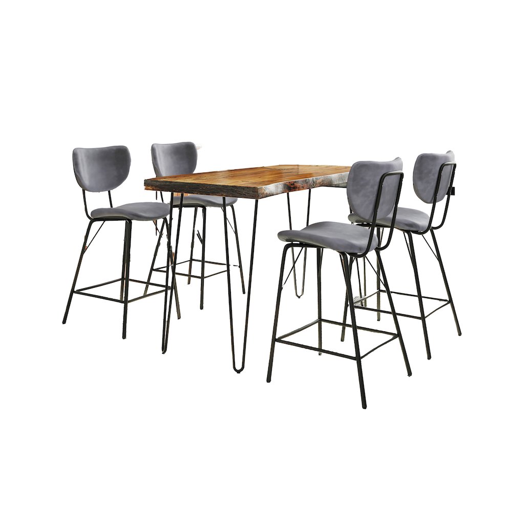Solid Acacia Five Piece Counter Height Dining Set. Picture 2