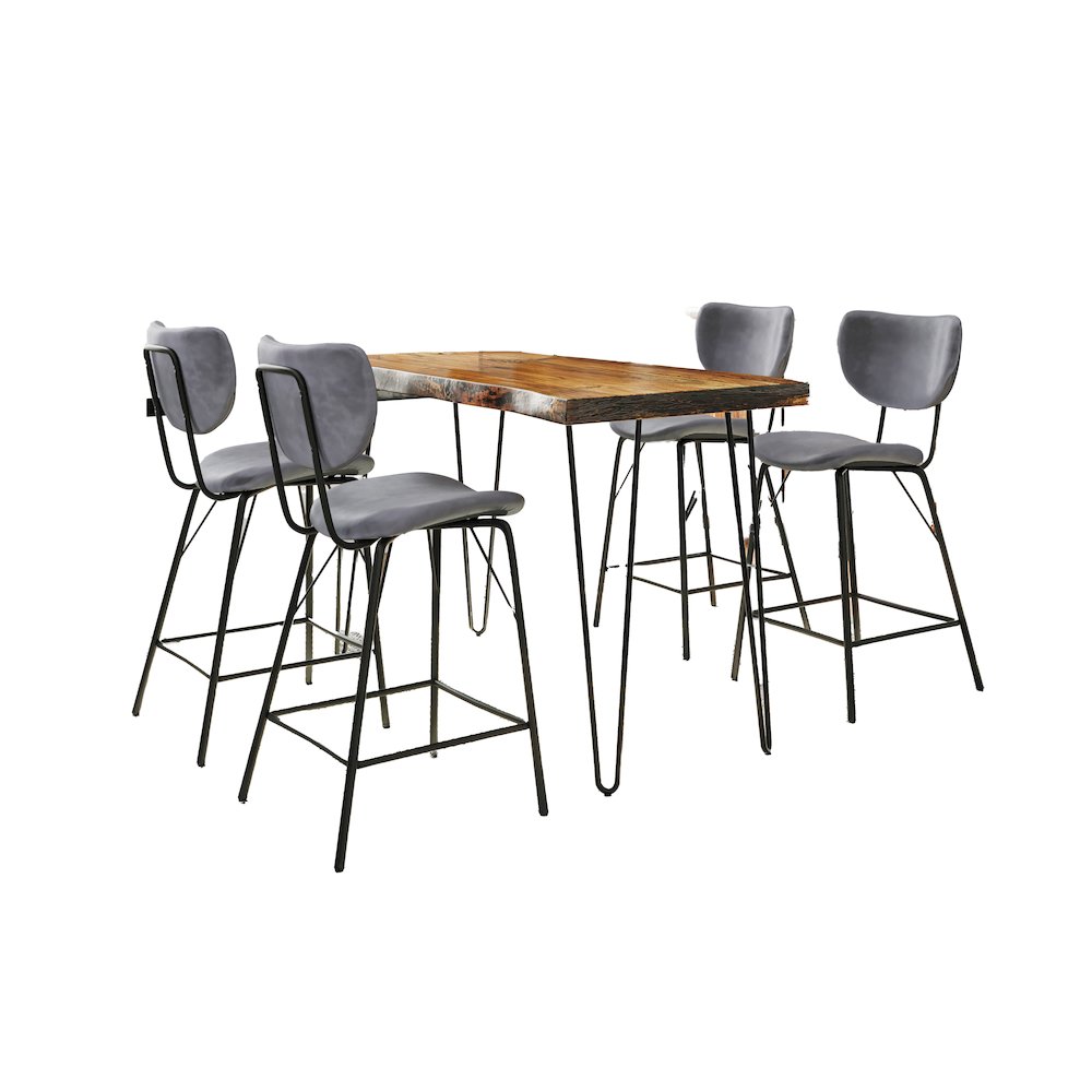 Solid Acacia Five Piece Counter Height Dining Set. Picture 1