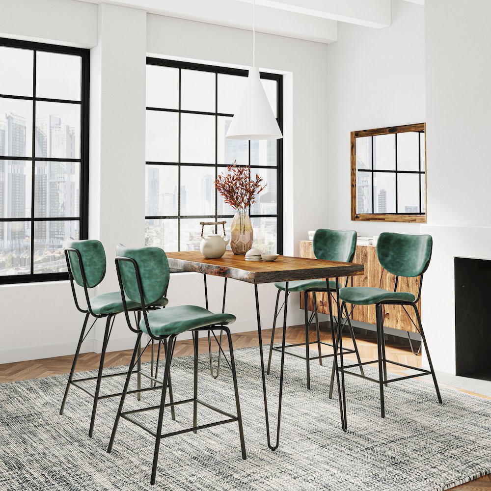 Solid Acacia Five Piece Counter Height Dining Set. Picture 9