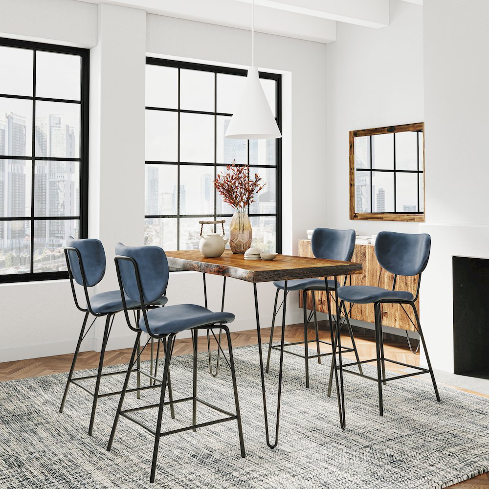 Solid Acacia Five Piece Counter Height Dining Set. Picture 9