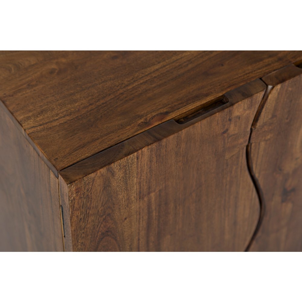 Nature's Edge Solid Acacia 54-Inch Modern Server Storage Cabinet. Picture 4