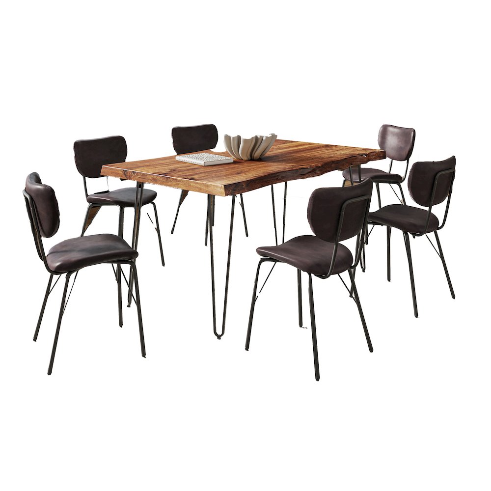 60" Seven Piece Modern Dining Set. Picture 2